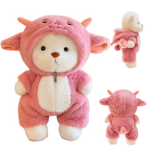 Orsacchiotto Peluche, 30CM Orsacchiotto di Peluche con Costume da Agnello, Adorabile Orsetto di Peluche, Teddy peluche, Orsacchiotto in Morbida Pelliccia, per Compleanno, Natale, San Valentino