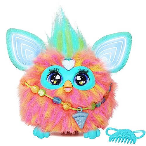 Hasbro Furby Corallo Peluche Elettronico per Bambini e Bambine dai 6 Anni in Su, Peluche con Suoni, Luci e 5 Modalità Vocali, Collezionabile