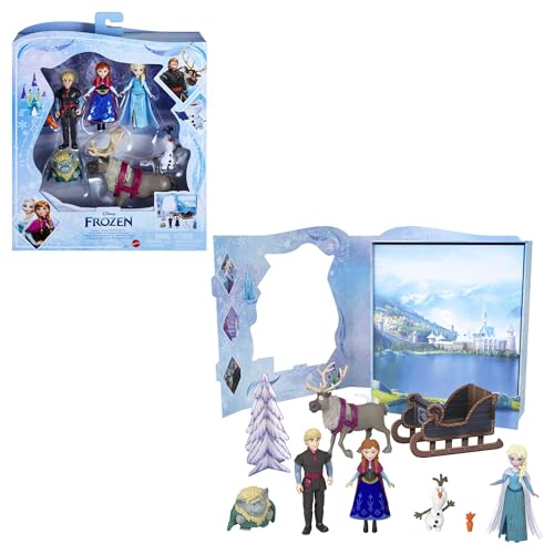 Mattel Disney Frozen - Set Personaggi Frozen con 6 Personaggi Classici, Mini Bambole e Accessori Ispirati ai Film, Giocattolo per Bambini 3+ Anni, HLX04