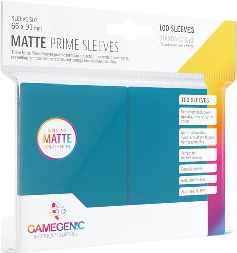 Gamegenic GGS11028ML Matte Prime Sleeves, in Plastica (100-Pack), Blue