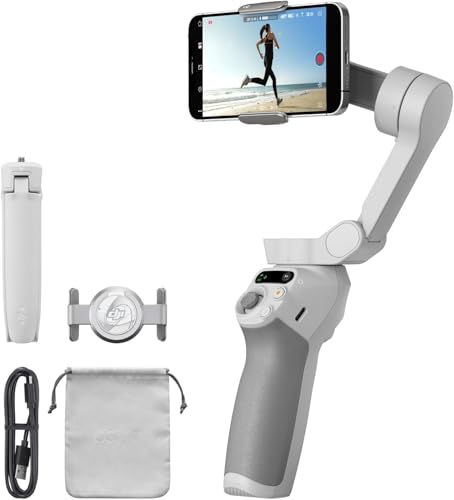 Stabilizzatore OSMO Mobile SE per Smartphone, Stabilizzatore a 3 Assi, Manico telescopico, Portatile e Pieghevole, per Android/iPhone con ShotGuides, ActiveTrack 6.0, Stabilizzatore per Vlogging