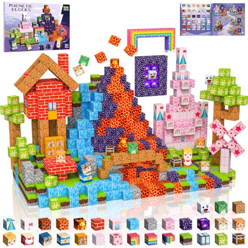 Crifeton Costruzioni Magnetiche per Bambini 150 PCS 2CM 3+ Giochi Cubi Magnetici Blocchi Magnetic Building Blocks Giocattoli Montessori a Partire da 3 4 5 6 7 8 9 10 11 12 Anni Regali di Compleanno