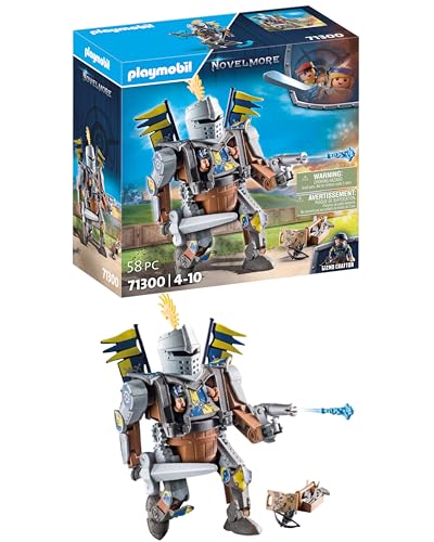PLAYMOBIL Novemore 71300 Robot da Combattimento, Il Cavaliere Gizmo Crafton e Il Suo Robusto Robot, Armato di Spada e Cannone, Giocattolo per Bambini dai 4 Anni in su