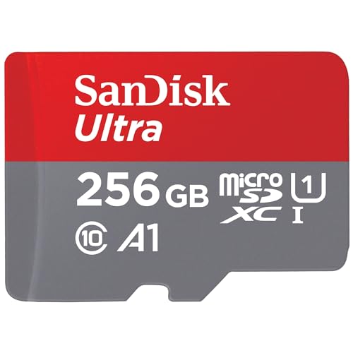 SanDisk 256GB Ultra scheda microSDXC + adattatore SD fino a 150 MB/s con prestazioni app A1 UHS-I Class 10 U1