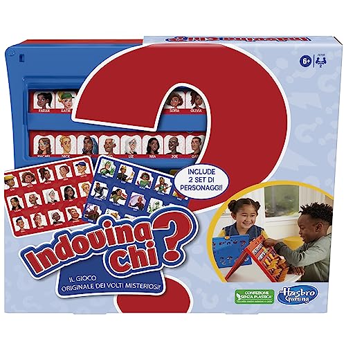 Hasbro Gaming Indovina Chi? Gioco da Tavola Originale degli Indovinelli per 2 Giocatori, Giochi per Bambini e Bambine dai 6 Anni in Su, Divertimento per Tutta la Famiglia
