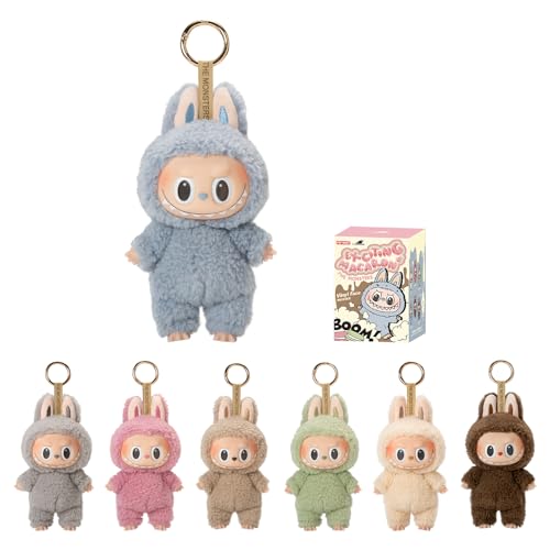 POP MART The Monsters Tasty Macarons Vinyl Face Blind Box Figure, Giocattoli dal design casuale per l'arredamento moderno della casa, set di giocattoli da collezione per accessori da scrivania, 1