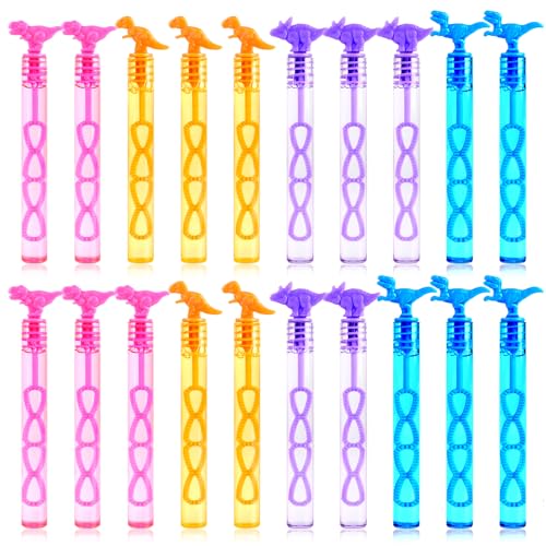 SULOLI Bolle di Sapone con Dinosauro,20 Pezzi Mini Bolle di Sapone,Giocattolo per Bambini,Regalo per Fine Festa Compleanno