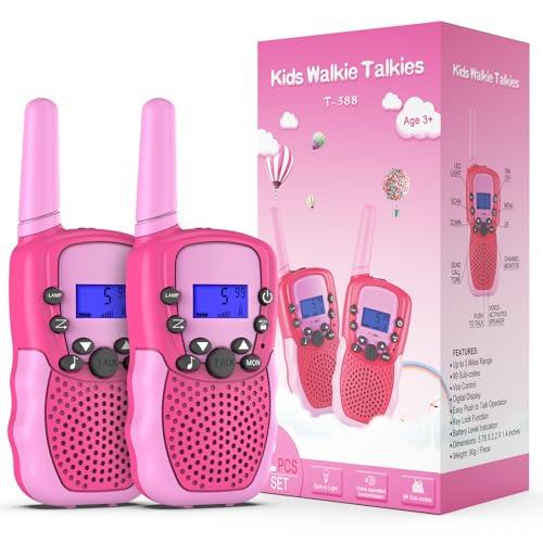 Kearui Giocattoli per 3-12 Anni Ragazzi, Walkie Talkie Bambini 8 Canali Radio a 2 vie Con Torcia LCD Retroilluminata Giochi All'aperto al Coperto,Regali per 3-12