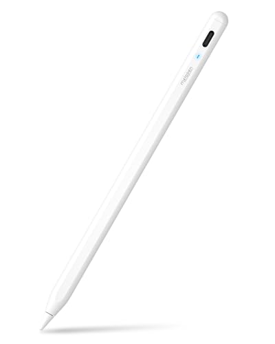 Metapen Penna A8 Compatibile con Apple iPad 2018-2025,Ricarica Rapida,Sensibile all'Inclinazione &Rifiuto del Palmo,Stylus Pencil per ipad 11 A16/10/9/8/7/6,Pro 11/12.9,Air 3/4/5/M2/M3,Mini 5/6-Bianco