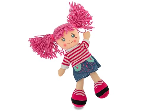 Teorema - Carlotta Bambola di Pezza con Capelli Colorati, Bambola Stoffa Colorata, Giocattolo per bambini, Altezza 30cm