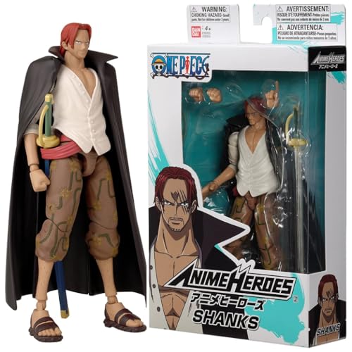 Bandai - Anime Heroes - One Piece - Figurina Anime Heroes 17 cm - Shanks - Licenza Ufficiale One Piece - Figurina d'azione articolata Shanks il Rosso - Giocattolo Bambini 4 Anni e + - 36935