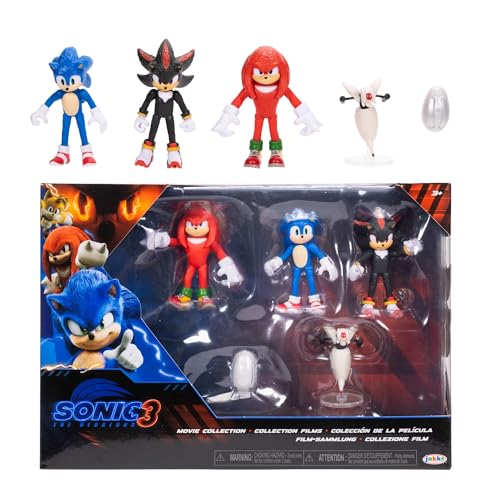 Sonic 3 Movie Multipack - Action Figure 6 cm Ispirate al Film, Personaggi Altamente Dettagliati, Perfette per Collezionisti e Appassionati