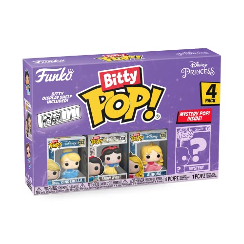 Funko Bitty Pop Disney Princess Cinderella, Snow White, Aurora E una Mini Figura Misteriosa a Sorpresa 0.9 Inch (2.2 Cm) da Collezione Ripiano Espositivo Impilabile Incluso Idea Regalo